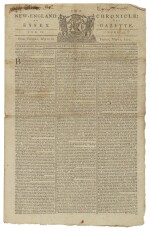 (AMERICAN REVOLUTION) | British Accounts of the Battles of Lexington and Concord printed in The New-England Chronicle: or, The Essex Gazette, Vol. VII, No. 354. Cambridge: Printed by Samuel and Ebenezer Hall, from Tuesday, May 2, to Friday, May 12, 1775