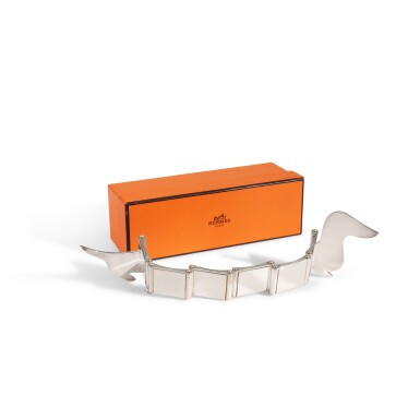 View full screen - View 1 of Lot 270. A French Silver-Plated Dachshund Picture Frame, Ercuis for Hermes, Paris, Late 20th Century.