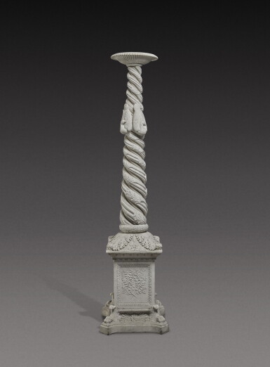 View full screen - View 1 of Lot 173. An Italian neoclassical carved marble candelabrum, Rome, late 18th century.