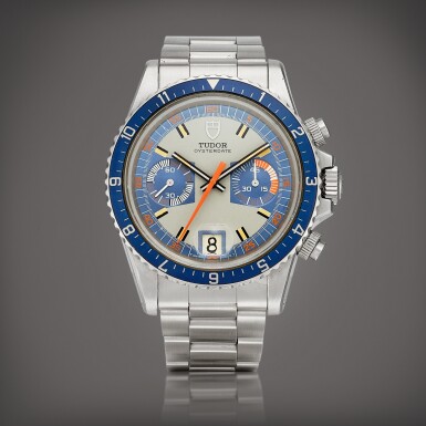 View full screen - View 1 of Lot 2271. "Montecarlo", Reference 7169/0 A stainless steel chronograph wristwatch with date, Circa 1972 | 帝舵 | "Montecarlo" 型號7169/0 | 精鋼計時鏈帶腕錶,備日期顯示,約1972年製.