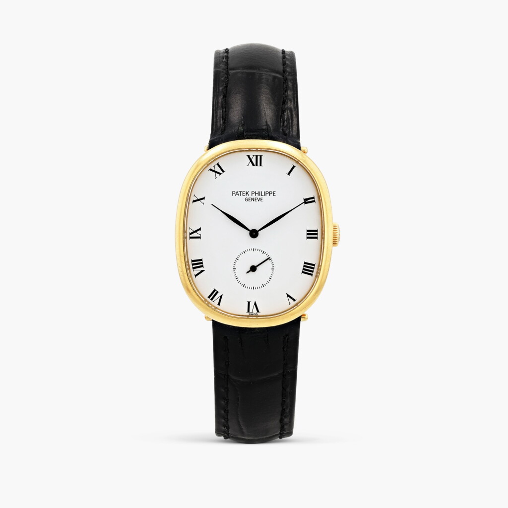 View full screen - View 1 of Lot 360. Ellipse, reference 3948, yellow gold wristwatch, circa 1990.