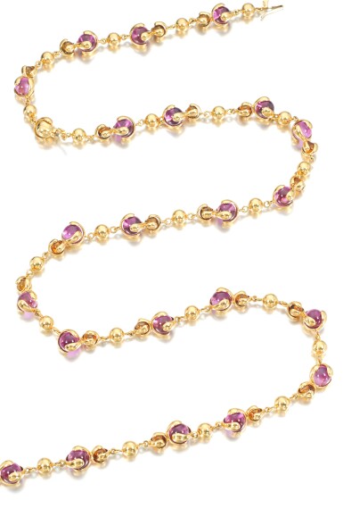 View full screen - View 1 of Lot 761. Gold and gem set sautoir.