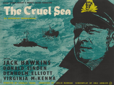 View full screen - View 1 of Lot 194. THE CRUEL SEA (1953) STYLE A POSTER, BRITISH.