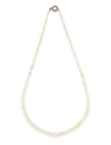 View full screen - View 1 of Lot 2. Collier perles fines | Natural pearl necklace.