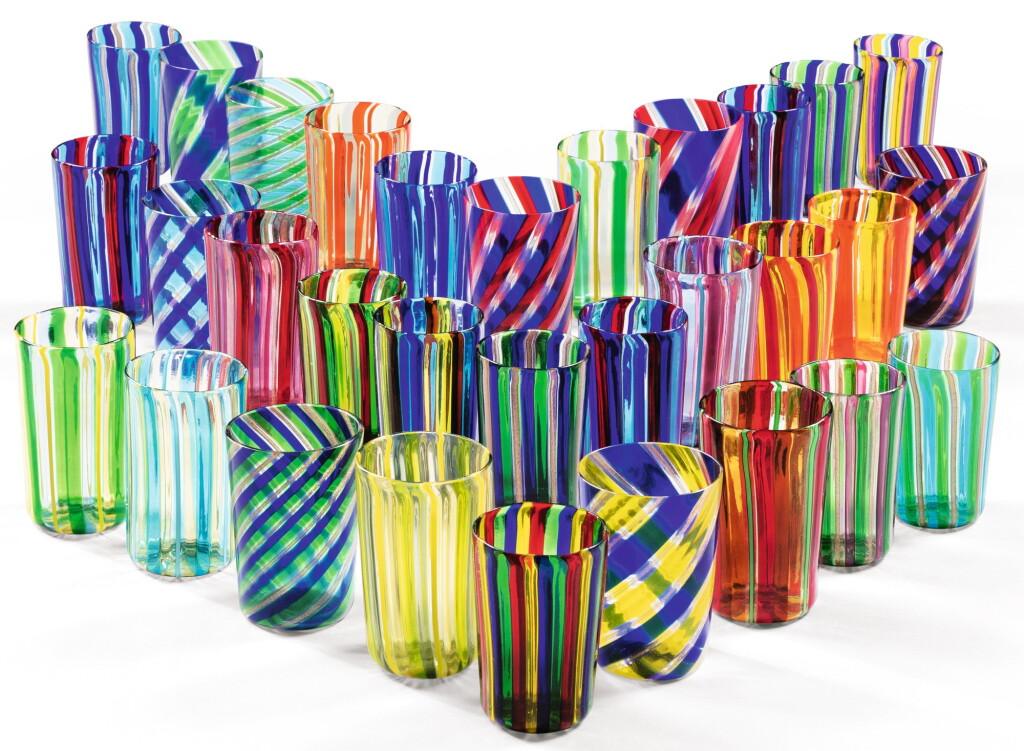 View full screen - View 1 of Lot 37. A SET OF THIRTY-SIX POLYCHROME GLASSES, MURANO, MODERN WORK | ENSEMBLE DE TRENTE-SIX VERRES POLYCHROMES, MURANO, TRAVAIL MODERNE.
