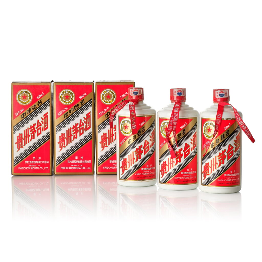 View full screen - View 1 of Lot 7192. 2006年產"五星牌"貴州茅台酒 Kweichow Five Star Moutai 2006 (3 BT50).