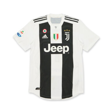 View full screen - View 1 of Lot 4. Cristiano Ronaldo Juventus 2019 ‘Scudetto Clinching’ Match Worn Shirt | First Player to Win the Premier League, La Liga, and Serie A Titles.