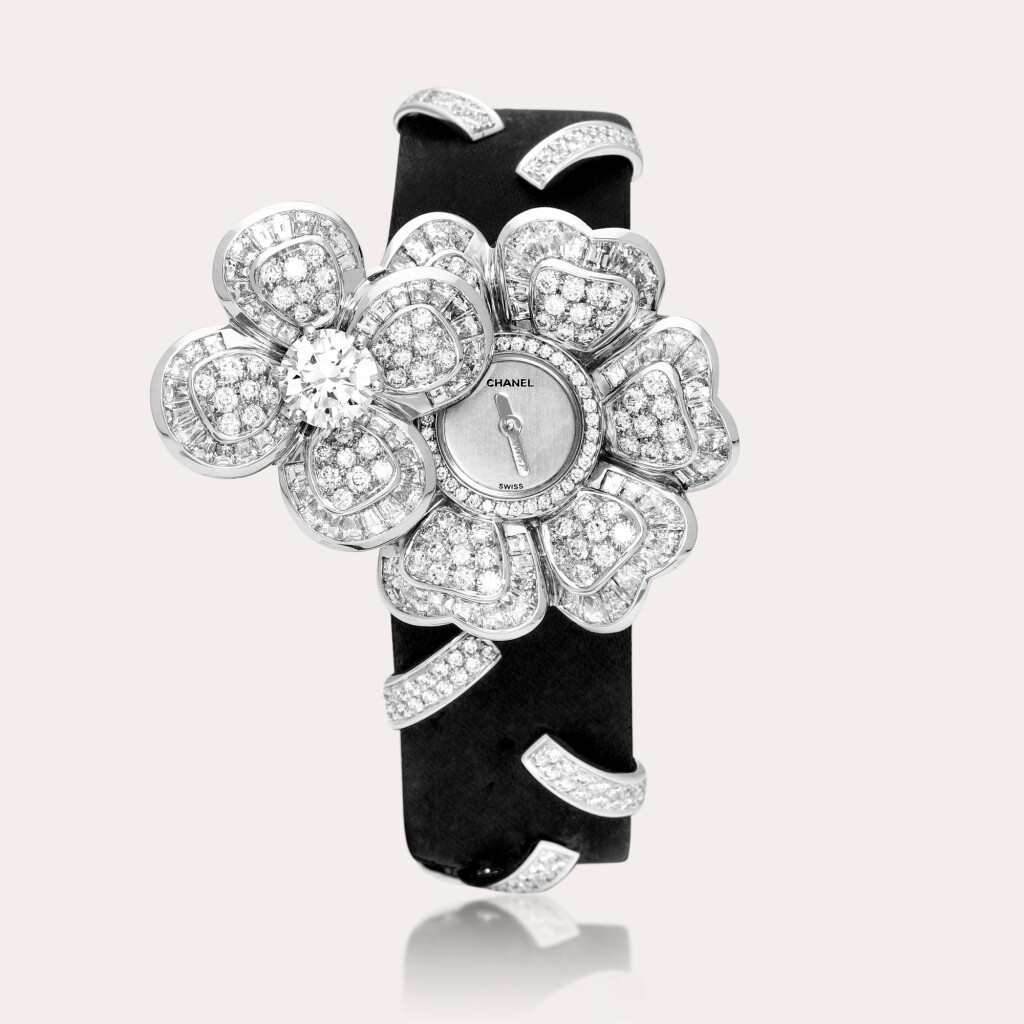 View full screen - View 1 of Lot 2180. Camélia Secret, Reference J8444 | A white gold and diamond-set wristwatch with concealed dial, Circa 2008.