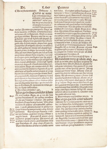 View full screen - View 1 of Lot 144. Petrus Lombardus, Sententiae, Venice, 1489, old vellum.