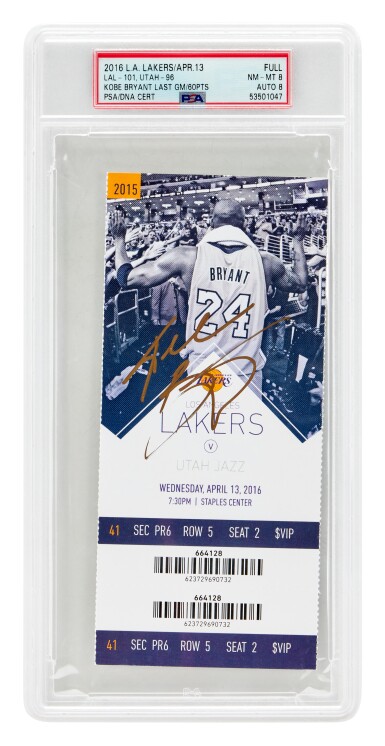 View full screen - View 1 of Lot 59. Kobe Bryant 2015-16 Signed Ticket PSA/DNA 8/8 Autograph | Last Career Game | 60 Points.