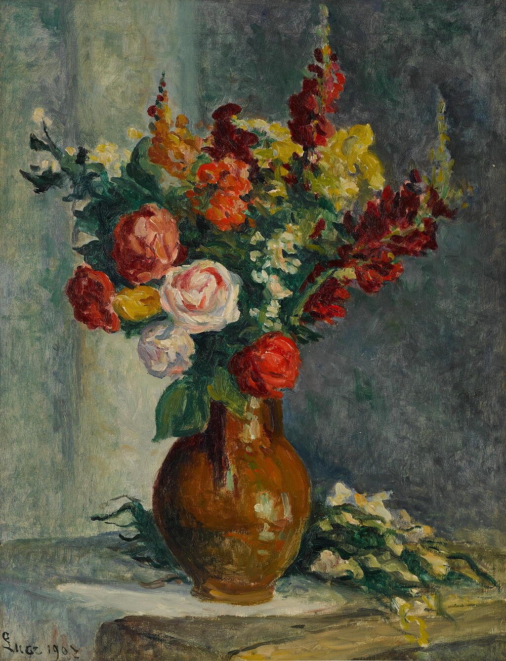 View full screen - View 1 of Lot 206. Vase de fleurs.