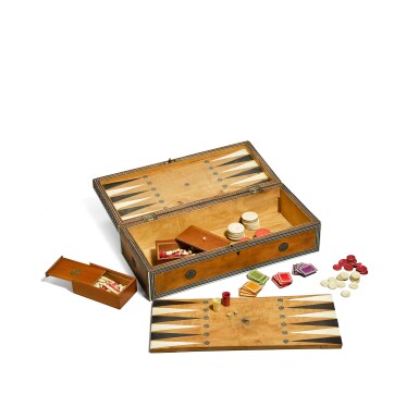 View full screen - View 1 of Lot 116. An Anglo-Indian ivory and sandalwood sadeli-ware games box, Western India, possibly Bombay, mid-19th century.