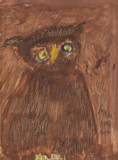 View full screen - View 1 of Lot 450. Little Brown Owl.