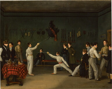 View full screen - View 1 of Lot 690. A fencing scene.