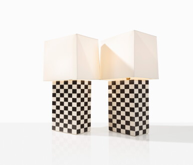 View full screen - View 1 of Lot 72. Paire de lampes, Vers 1990.