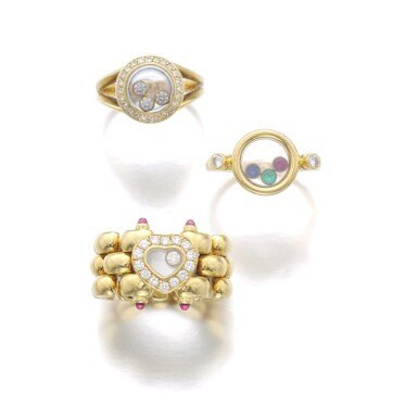 View full screen - View 1 of Lot 534. CHOPARD | THREE RINGS, 'HAPPY DIAMONDS'.