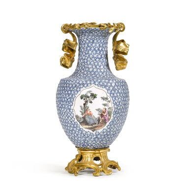 View full screen - View 1 of Lot 26. A Meissen gilt-metal mounted baluster vase, circa 1745-50, the mounts later.