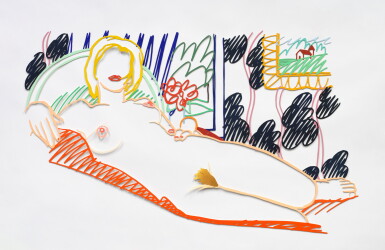 View full screen - View 1 of Lot 832. Nude with Floral Wall (Small) (Color).