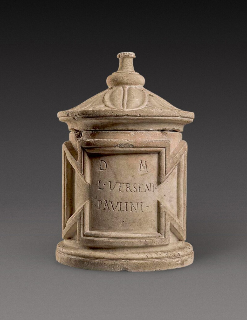 View full screen - View 1 of Lot 63. A Roman Marble Cinerary Urn inscribed for Lucius Versenus Paulinus, 1st/2nd Century A.D..