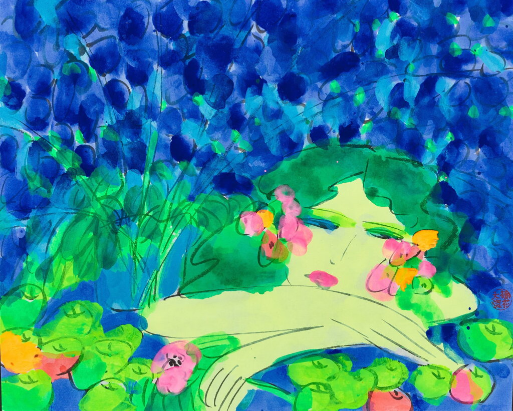 View full screen - View 1 of Lot 503. Walasse Ting 丁雄泉 | Beauty With Flowers 美人與花.