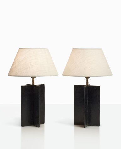 View full screen - View 1 of Lot 128. Pair of “Croisillon” Table Lamps.