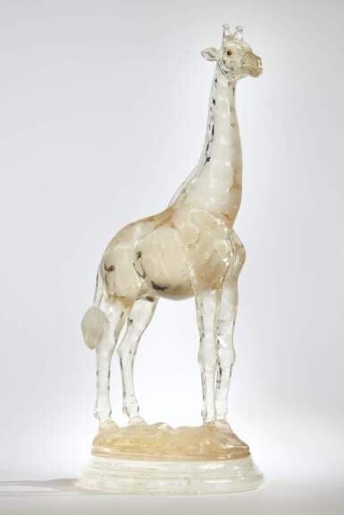 View full screen - View 1 of Lot 31. Rock Crystal and Diamond Giraffe.