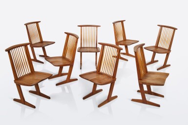 View full screen - View 1 of Lot 128. Set of Eight "Conoid" Chairs.