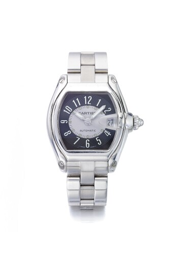 View full screen - View 1 of Lot 56. CARTIER | ROADSTER REF 2510, A STAINLESS STEEL AUTOMATIC WRISTWATCH WITH DATE AND BRACELET CIRCA 2000.