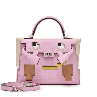 View full screen - View 1 of Lot 10. Limited Edition Mauve Sylvestre, Nata, Lime, and Chai Epsom Picto Quelle Idole Kelly Doll Palladium Hardware, 2022.