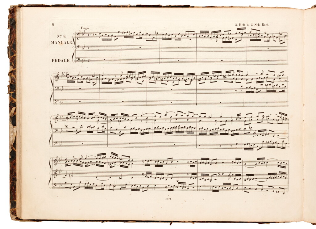 View full screen - View 1 of Lot 36. J. S. Bach. Three first and early editions of music for organ, bound in one volume, 1831-1834.