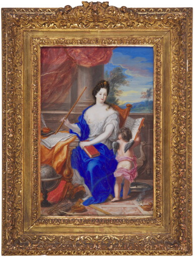 View full screen - View 1 of Lot 264. Portrait of a lady surrounded by the attributes of Astronomy and Vigilance; together with Portrait of a lady in the guise of a shepherdess.