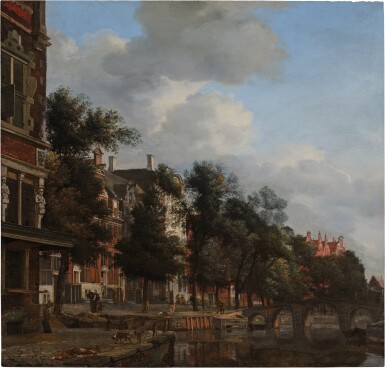 View full screen - View 1 of Lot 12. An imaginary view of a quiet canal in Amsterdam.