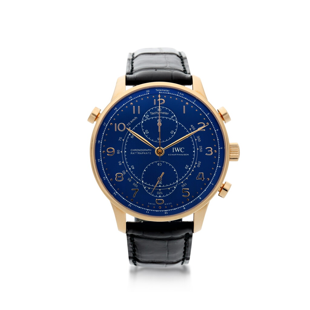 View full screen - View 1 of Lot 6. REFERENCE IW371215 PORTUGIESER A LIMITED EDITION PINK GOLD SPLIT SECONDS CHRONOGRAPH WRISTWATCH, CIRCA 2016.
