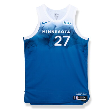 View full screen - View 1 of Lot 16. Rudy Gobert Minnesota Timberwolves 2023-2024 In-Season Tournament Game Worn City Edition Jersey | Double-Double.