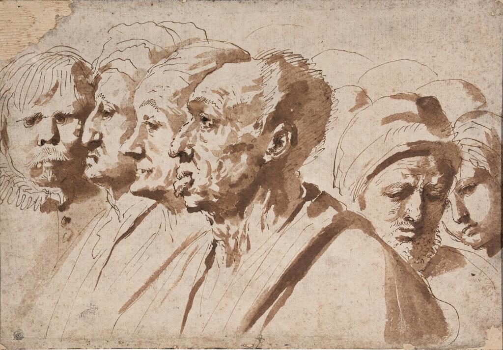 View full screen - View 1 of Lot 154. Study of figures in a crowd.