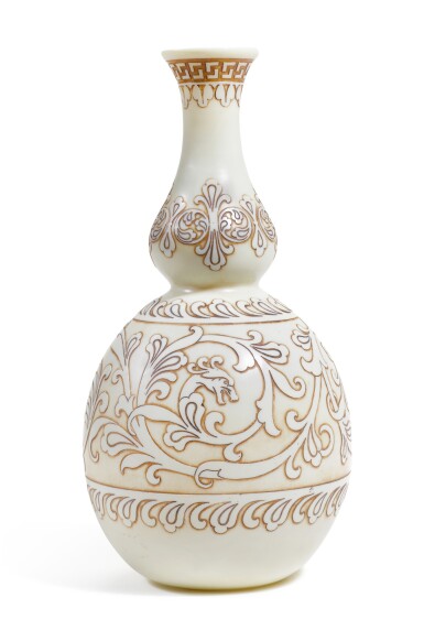 View full screen - View 1 of Lot 122. A Thomas Webb 'ivory' glass vase, circa 1885.