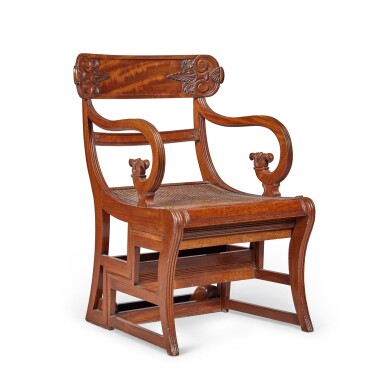 View full screen - View 1 of Lot 85. A Regency Mahogany Metamorphic Library Armchair by William Wilkinson, Circa 1815.