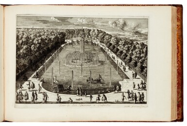 View full screen - View 1 of Lot 65. Adam Perelle | An album of engraved views of Paris, c.1680, fine English binding.