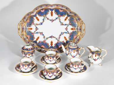 View full screen - View 1 of Lot 726. A Sèvres Porcelain Déjeuner (Déjeuner Hébert), circa 1765.