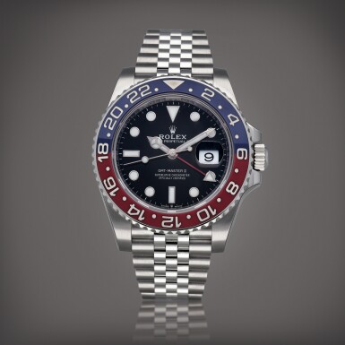 View full screen - View 1 of Lot 140. GMT-Master II 'Pepsi', Reference 126710BLRO A stainless steel dual time zone wristwatch with date and bracelet Circa 2018 | 勞力士 | GMT-Master II 'Pepsi' 型號 126710BLRO 精鋼兩地時間鍊帶腕錶備日期顯示,製作年份約 2018.