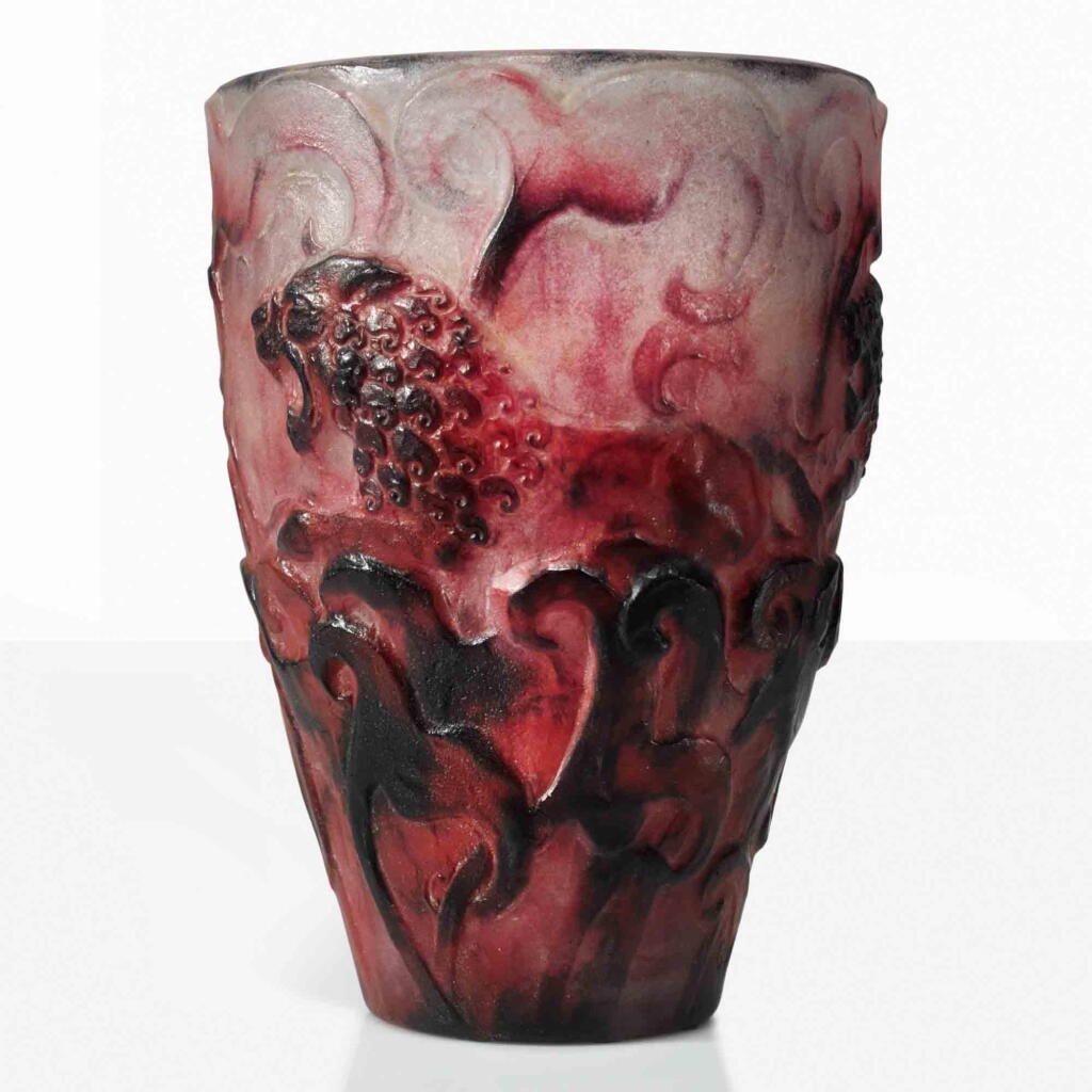 View full screen - View 1 of Lot 59. "Lions" Vase.