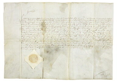 View full screen - View 1 of Lot 8. King James I, document signed, 1610.