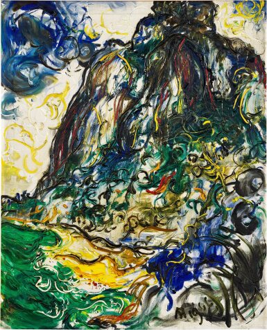 View full screen - View 1 of Lot 764. Affandi 阿凡迪 | Mar e montanha na Gávea (Sea and mountain at Gavea) 加維亞的山與海.
