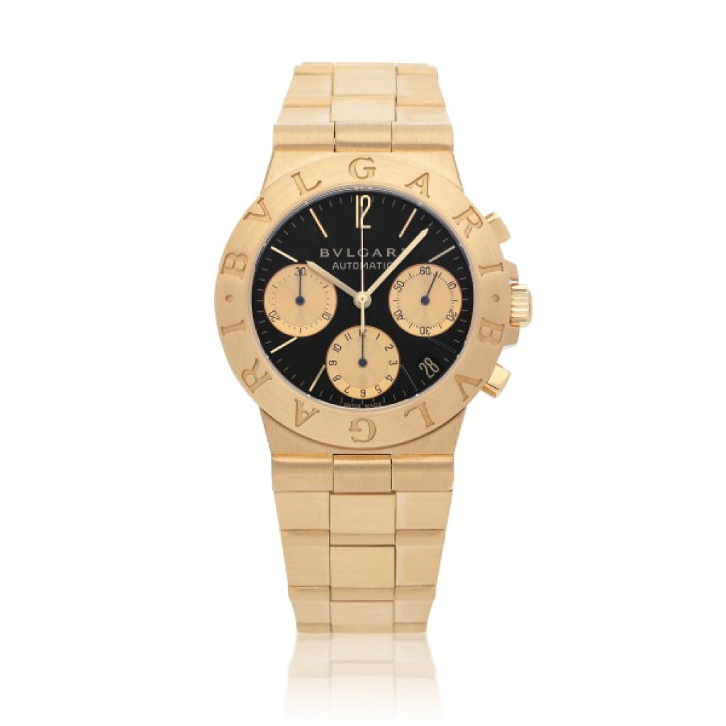 View full screen - View 1 of Lot 529. Diagono Chronograph, Ref. CH 35 G Pink gold chronograph wristwatch with date and bracelet Circa 2010.