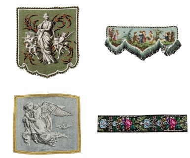 View full screen - View 1 of Lot 431. A group of four beaded cushion covers .