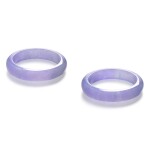 Pair of Lavender Jadeite Bangles | 天然紫色翡翠手鐲一對