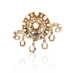 Broche-pendentif perles fines et diamants | Natural pearl and diamond brooch-pendant