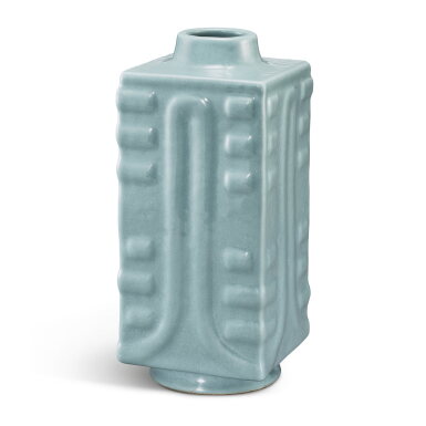 View full screen - View 1 of Lot 440. A Ru-type cong vase, Qing dynasty, Qianlong period or later 清乾隆或以後 仿汝釉穿帶琮式瓶 《大清乾隆年製》款.