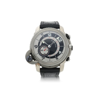 View full screen - View 1 of Lot 809. TWINS TITAN GMT A LIMITED EDITION TITANIUM DUAL DIALLED, DUAL TIME, FLY-BACK CHRONOGRAPH WRISTWATCH WITH DATE CIRCA 2010.