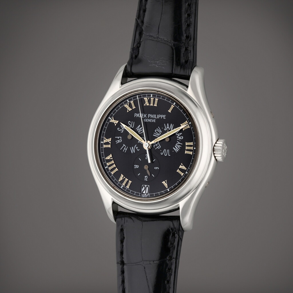 View full screen - View 1 of Lot 24. Reference 5035P | A platinum automatic annual calendar wristwatch with 24 hour indication, Circa 2000.